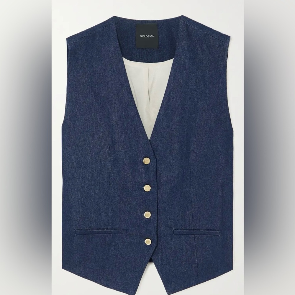 GOLDSIGN Wheatley denim vest M NEW
